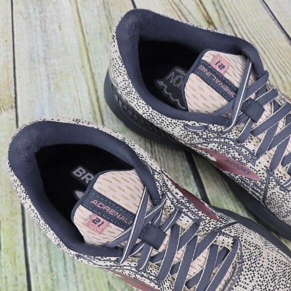 Brooks Adrenaline 21 Womens Size 8.5 B (Medium) Running Shoes Gray Pink Sneakers - Picture 7 of 9